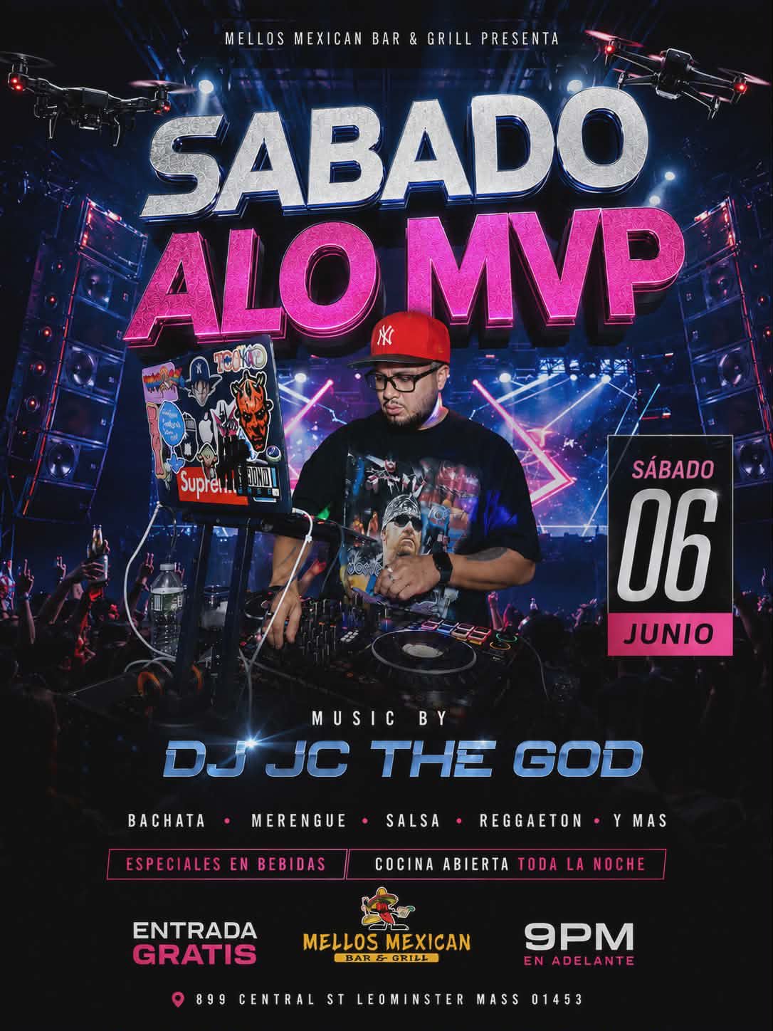 Sábado Alo MVP at Mellos Mexican Bar & Grill Leominster MA